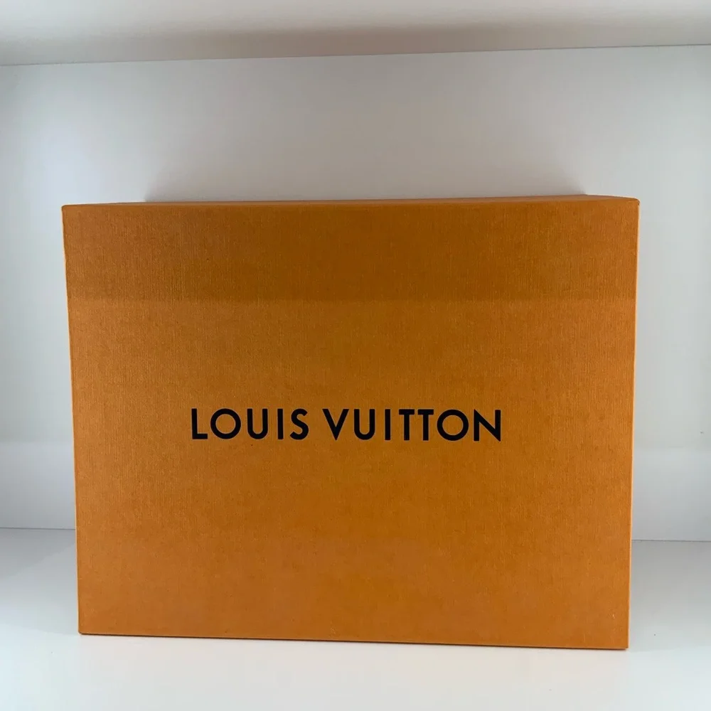 Pre Owned Louis Vuitton Sz 38 Black & Blue Monogram Padded Slide Sandals w/ Box. - Picture 9 of 10